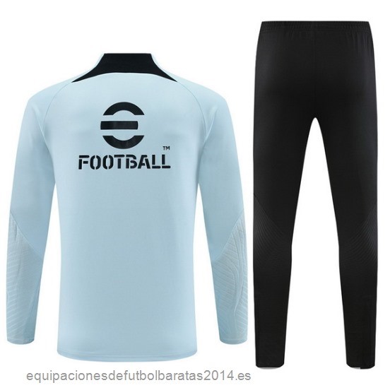 Nuevo Conjunto Completo Sudadera Entrenamiento Niños Inter Milan 23/24 Azul Claro Negro Baratas